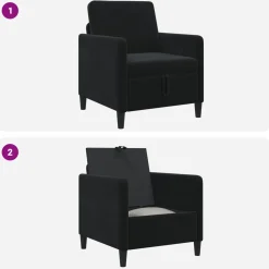vidaXL Bank met opslag Zwart 72 x 78 x 87 cm Polyester