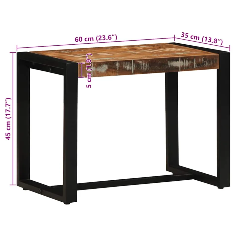 vidaXL Bank Multicolor 60x35x45 cm Massief Hout Hergebruikt