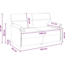vidaXL Bank 100% polyester metalen frame MDF, Multiplex