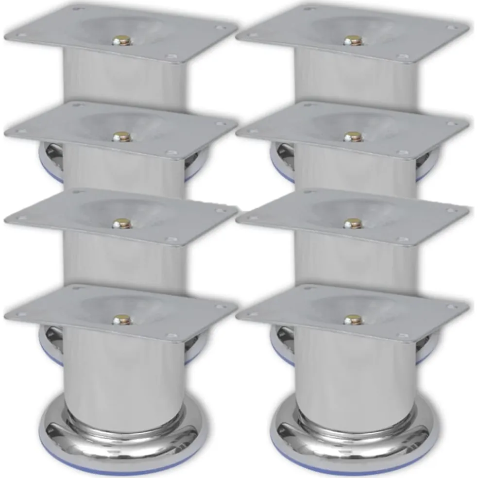 vidaXL Bankpoten rond 8 st 60 mm chroomkleurig