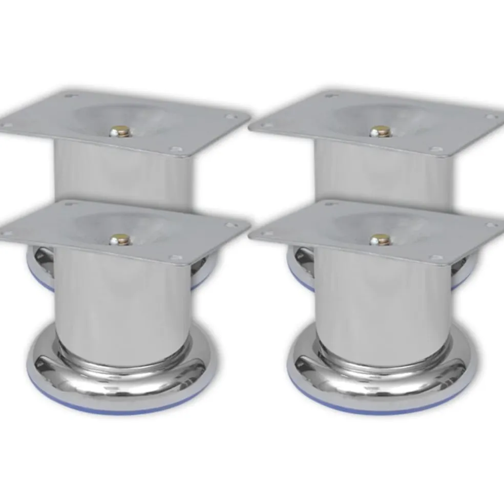 vidaXL Bankpoten rond 8 st 60 mm chroomkleurig