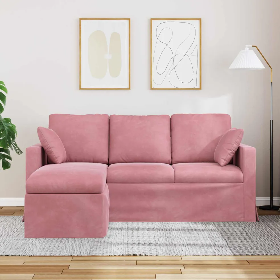 vidaXL Bank Roze 178 x 134 x 80 cm Fluweel