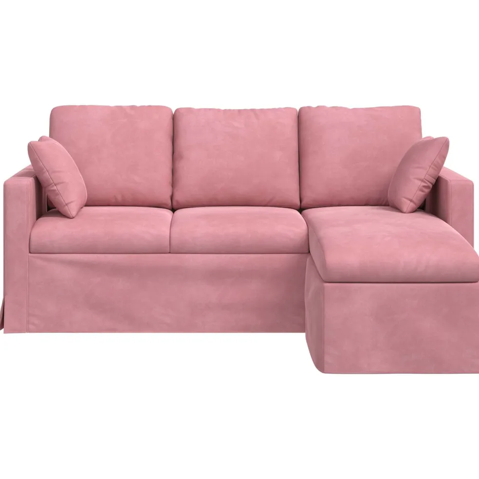 vidaXL Bank Roze 178 x 134 x 80 cm Fluweel