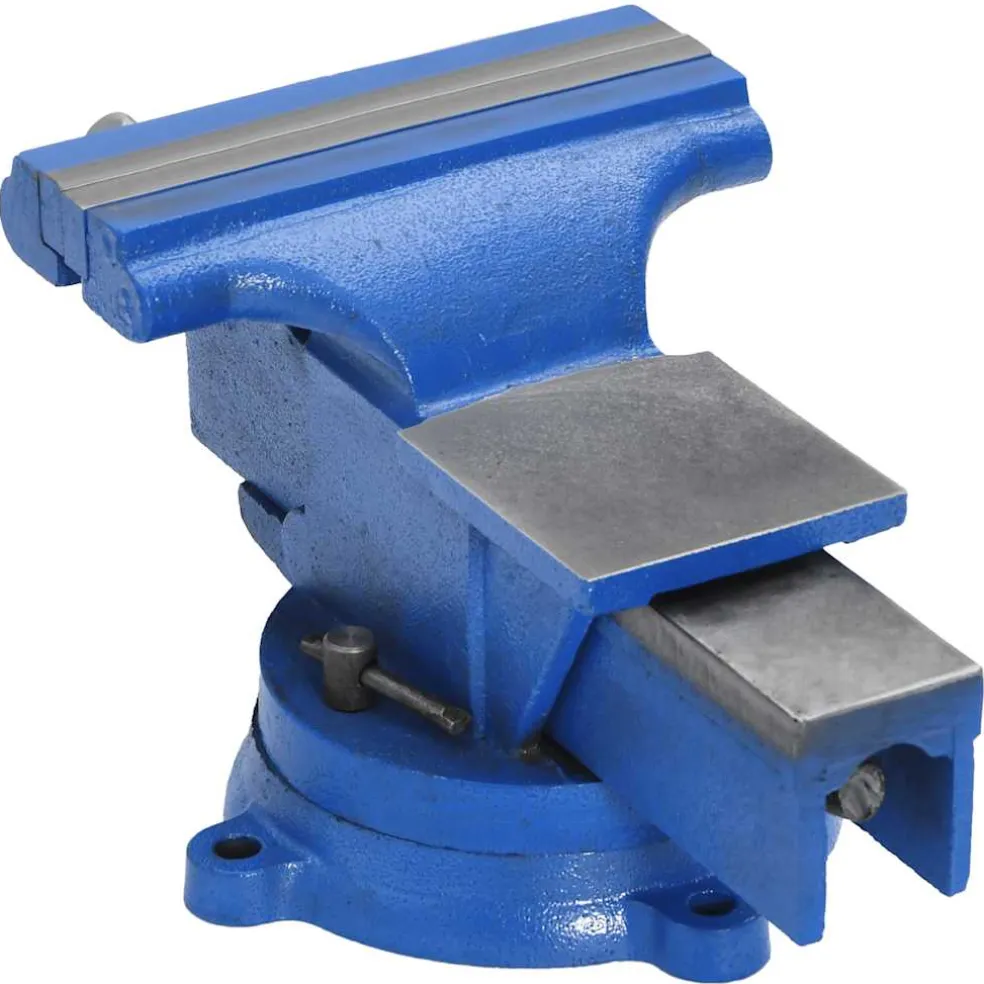 vidaXL Bankschroef 150 mm gietijzer blauw