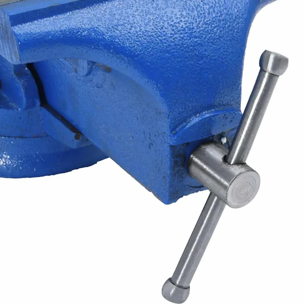 vidaXL Bankschroef 150 mm gietijzer blauw