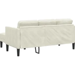 vidaXL Bankstel met kussen Crème Polyester