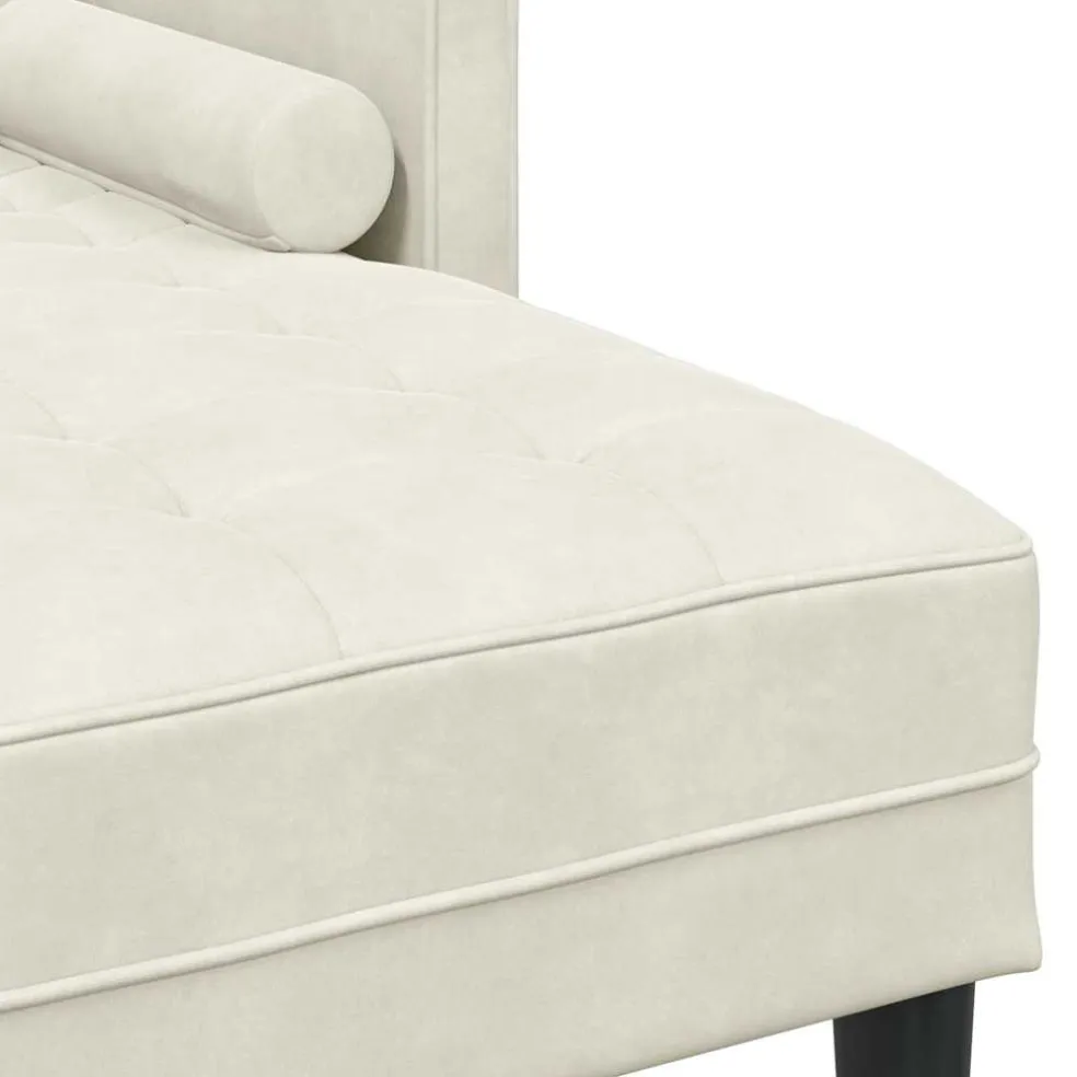 vidaXL Bankstel met kussen Crème Polyester
