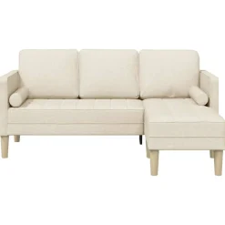 vidaXL Bankstel met kussen Linnen Polyester