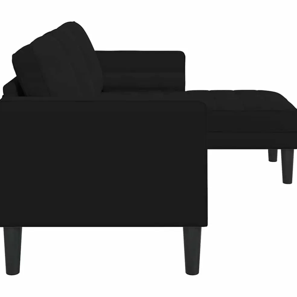 vidaXL Bankstel met kussen Zwart Polyester