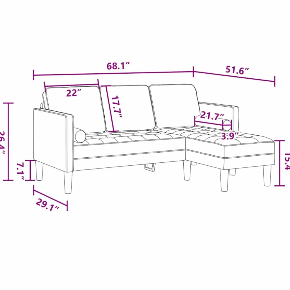 vidaXL Bankstel met kussen Zwart Polyester