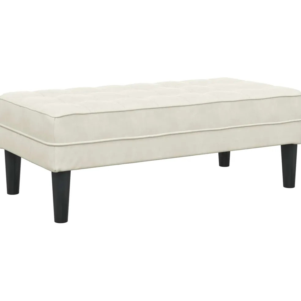 vidaXL Bankstel 2 st Crème Polyester