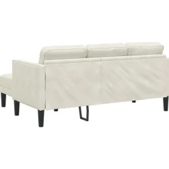 vidaXL Bankstel 2 st Crème Polyester