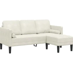 vidaXL Bankstel 2 st Crème Polyester