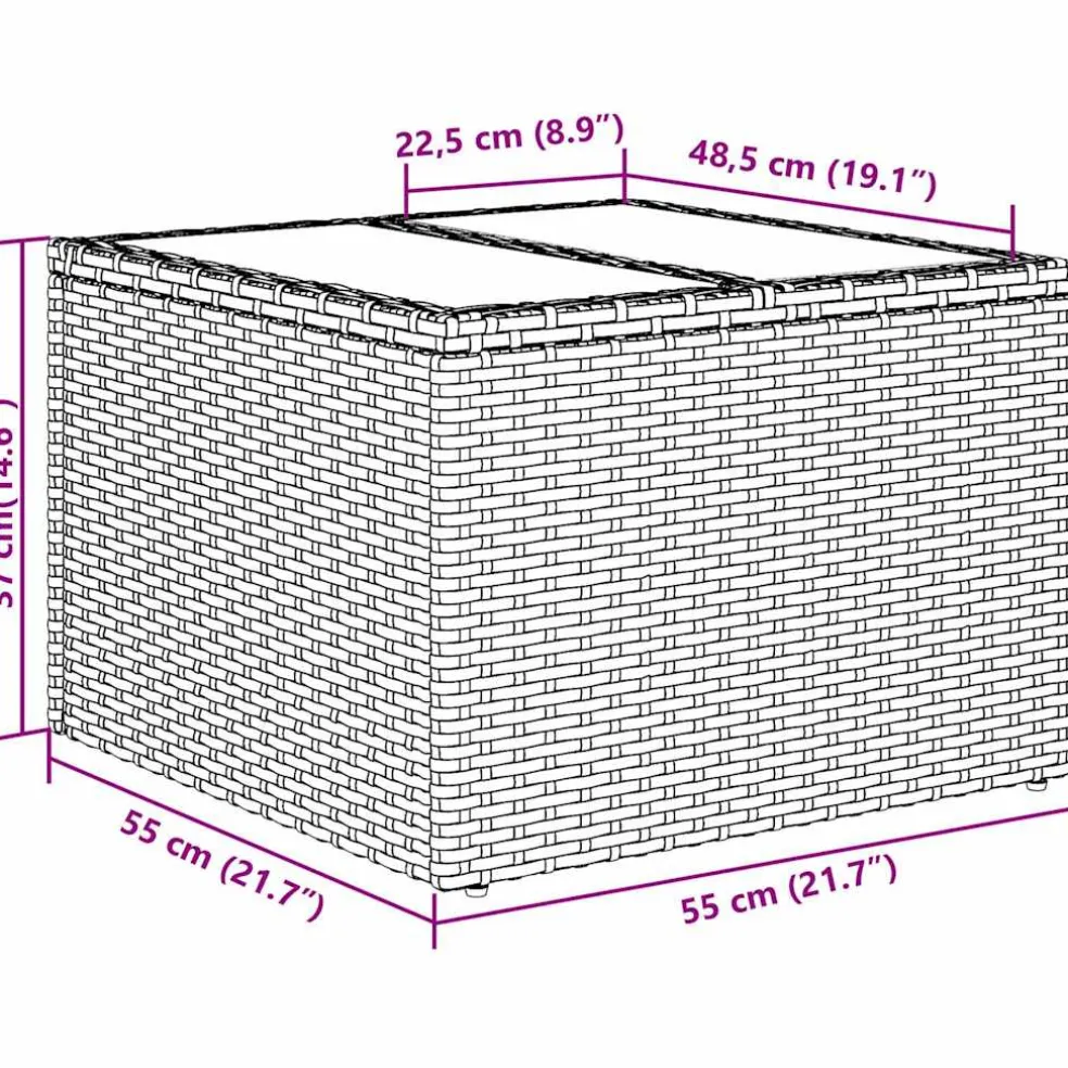 vidaXL Bankstel 8 st Grijs poly rattan