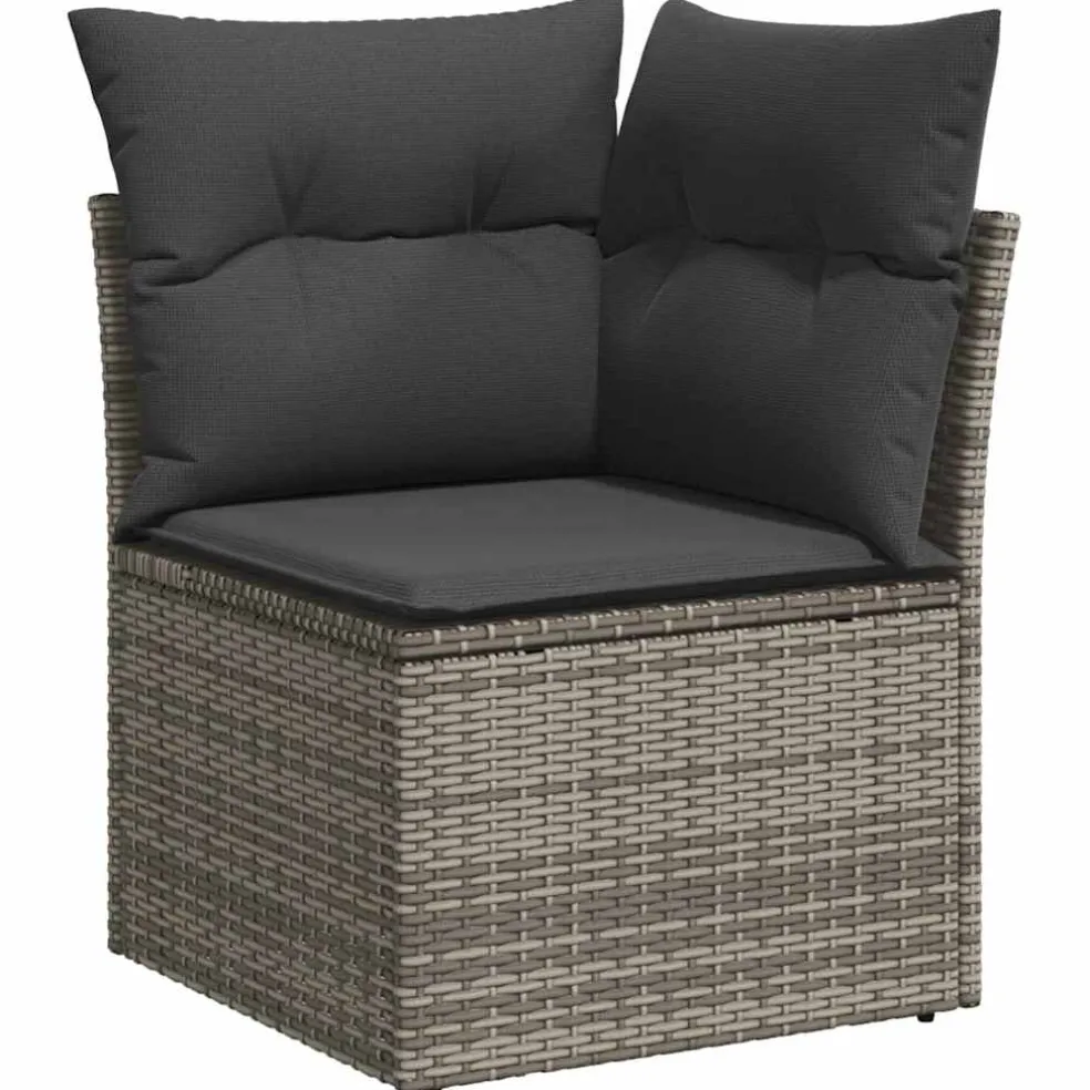 vidaXL Bankstel 8 st Grijs poly rattan