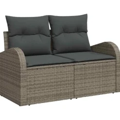 vidaXL Bankstel 8 st Grijs poly rattan