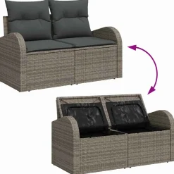 vidaXL Bankstel 8 st Grijs poly rattan