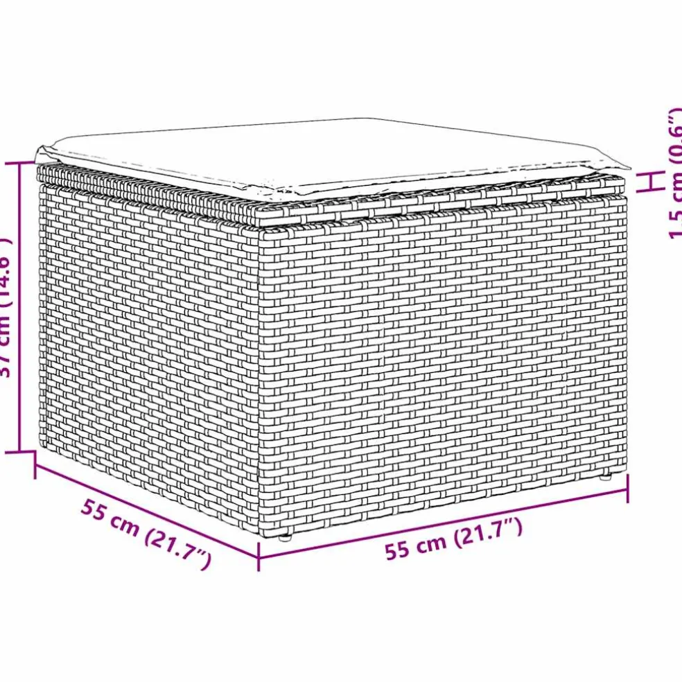 vidaXL Bankstel 8 st Grijs poly rattan