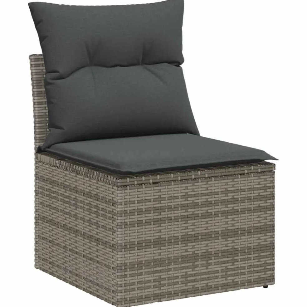 vidaXL Bankstel 8 st Grijs poly rattan