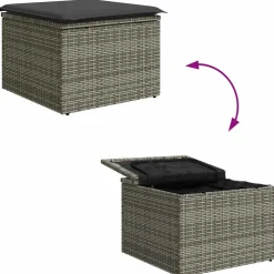 vidaXL Bankstel 8 st Grijs poly rattan