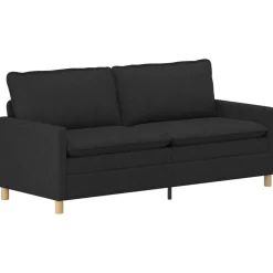 vidaXL Bankstel 2 st 4-zits Zwart Stof