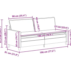 vidaXL Bankstel 2 st 4-zits Zwart Stof