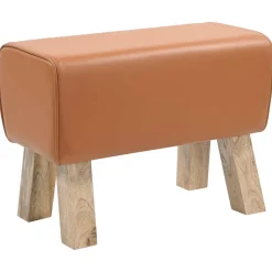 vidaXL Bank 60 x 30 x 45 cm Echt Leer Bruin