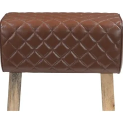 vidaXL Bank 60 x 30 x 45 cm Echt Leer Bruine diamant