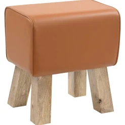vidaXL Bank 40 x 30 x 45 cm Echt Leer Bruin