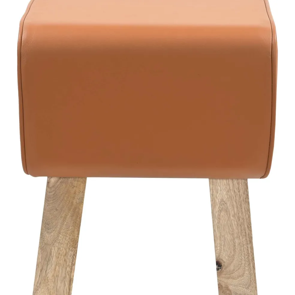 vidaXL Bank 40 x 30 x 45 cm Echt Leer Bruin