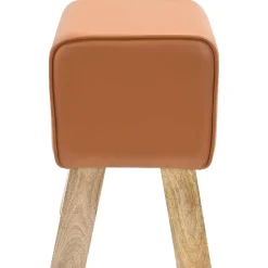 vidaXL Bank 40 x 30 x 45 cm Echt Leer Bruin