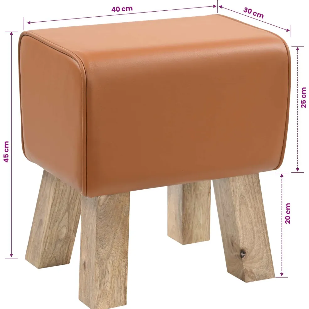vidaXL Bank 40 x 30 x 45 cm Echt Leer Bruin