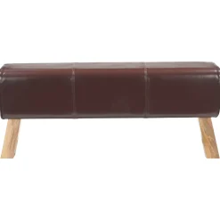 vidaXL Bank 110 x 30 x 45 cm Echt Leer Donkerbruin