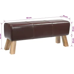 vidaXL Bank 110 x 30 x 45 cm Echt Leer Donkerbruin