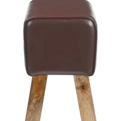 vidaXL Bank 40 x 30 x 45 cm Echt Leer Donkerbruin