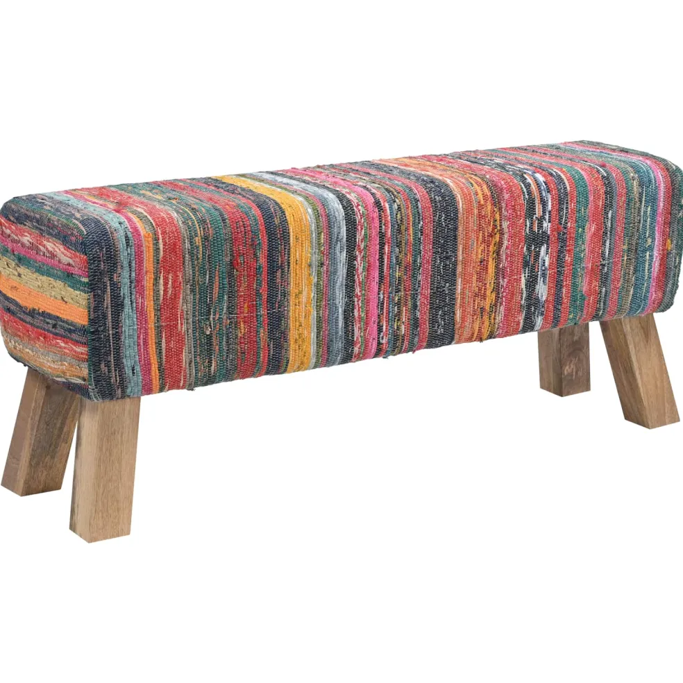 vidaXL Bank 110 x 30 x 45 cm Echt Leer Meerkleurig