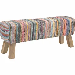 vidaXL Bank 110 x 30 x 45 cm Echt Leer Meerkleurig