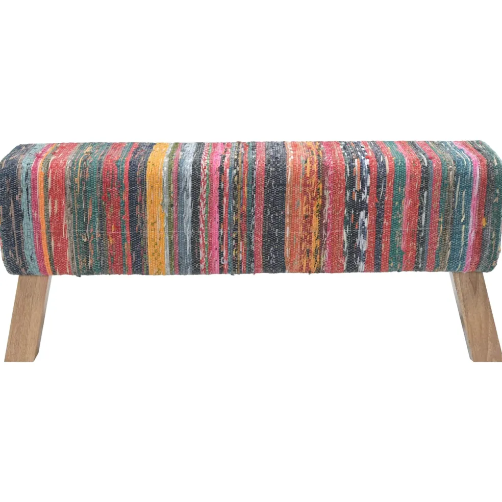 vidaXL Bank 110 x 30 x 45 cm Echt Leer Meerkleurig