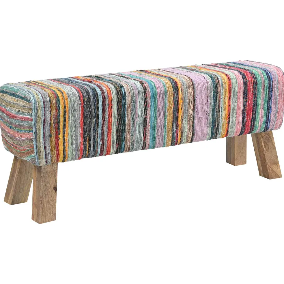 vidaXL Bank 110 x 30 x 45 cm Echt Leer Meerkleurig