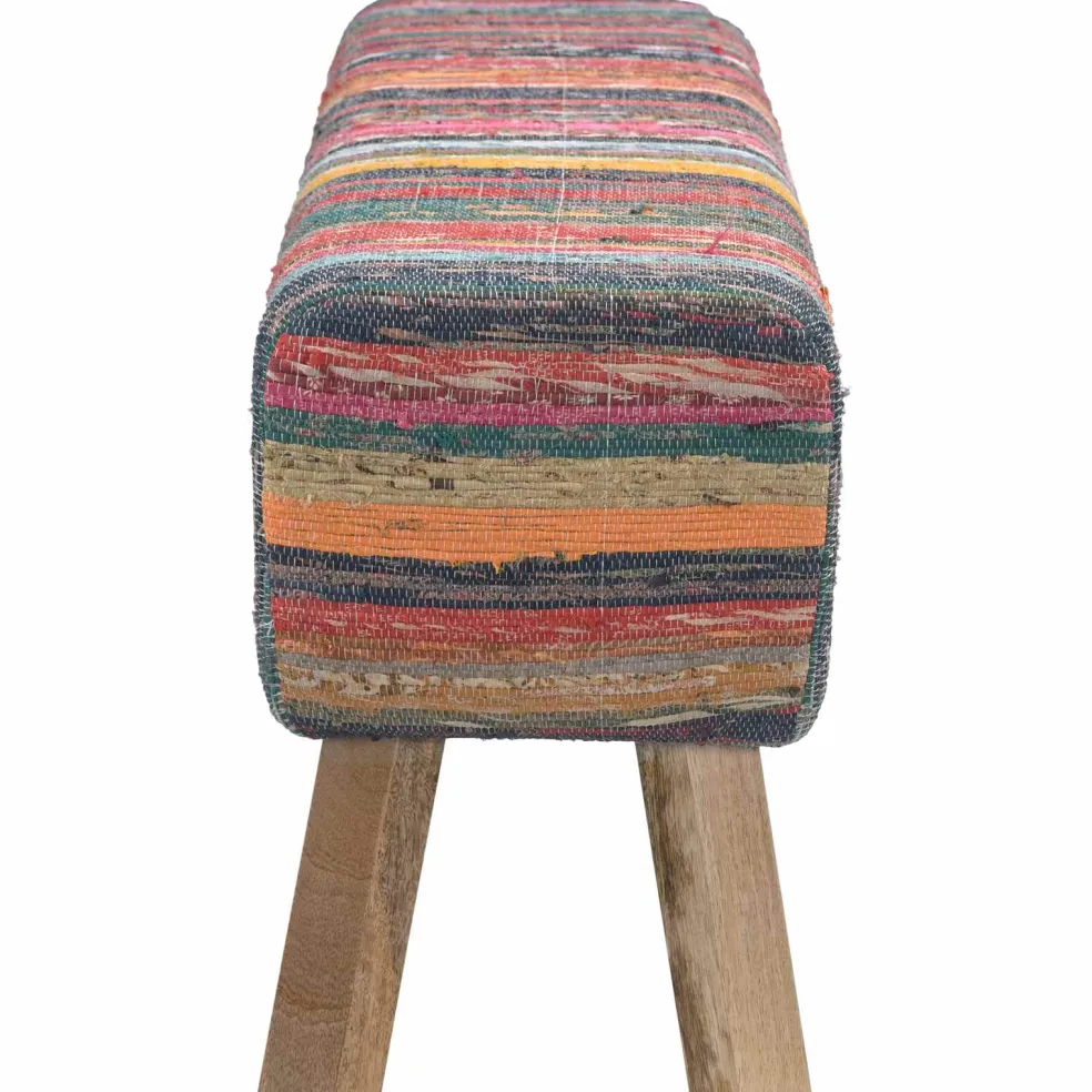 vidaXL Bank 110 x 30 x 45 cm Echt Leer Meerkleurig