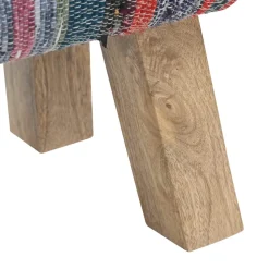 vidaXL Bank 40 x 30 x 45 cm Echt Leer Meerkleurig