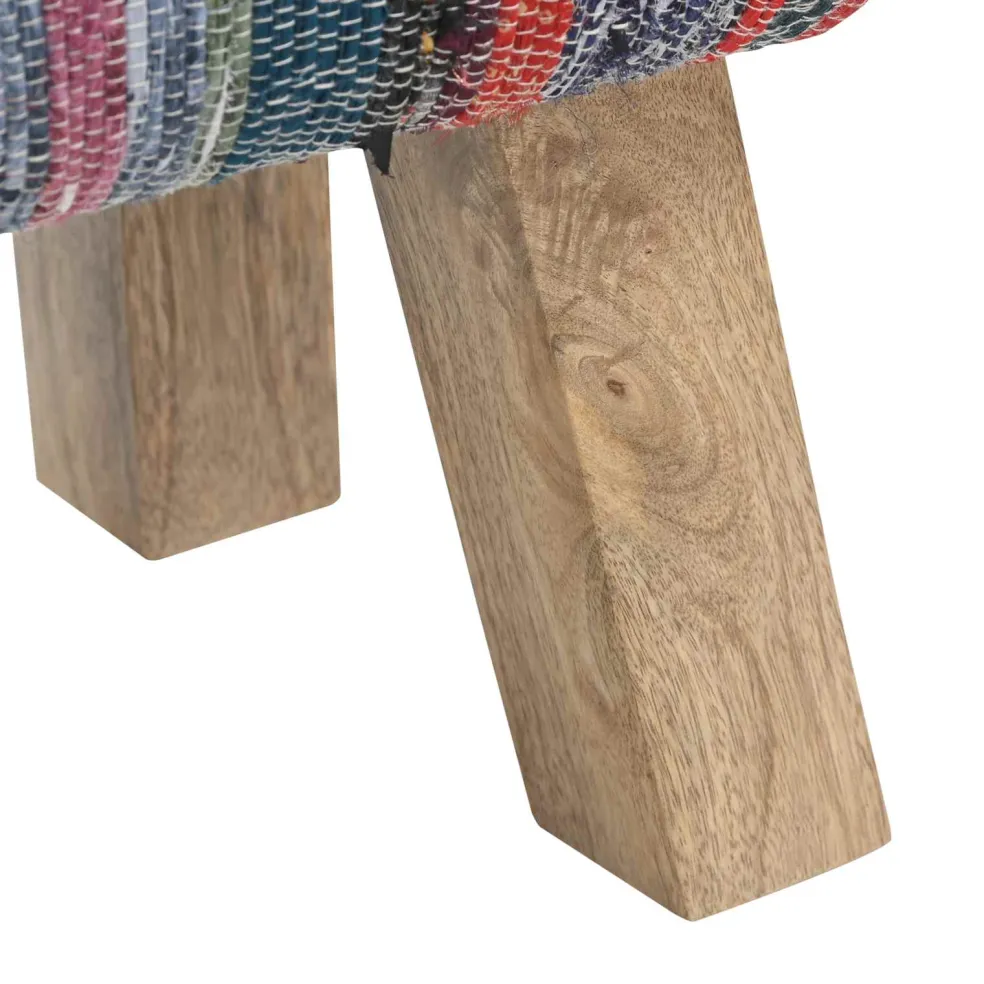 vidaXL Bank 40 x 30 x 45 cm Echt Leer Meerkleurig