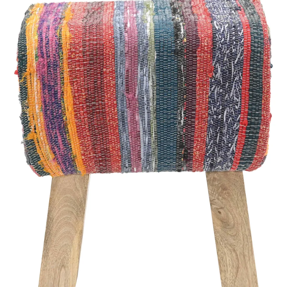 vidaXL Bank 40 x 30 x 45 cm Echt Leer Meerkleurig
