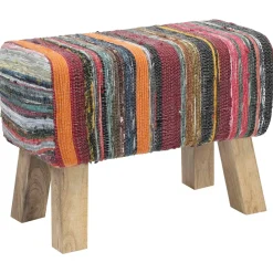 vidaXL Bank 60 x 30 x 45 cm Echt Leer Meerkleurig