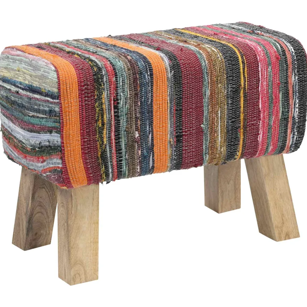 vidaXL Bank 60 x 30 x 45 cm Echt Leer Meerkleurig