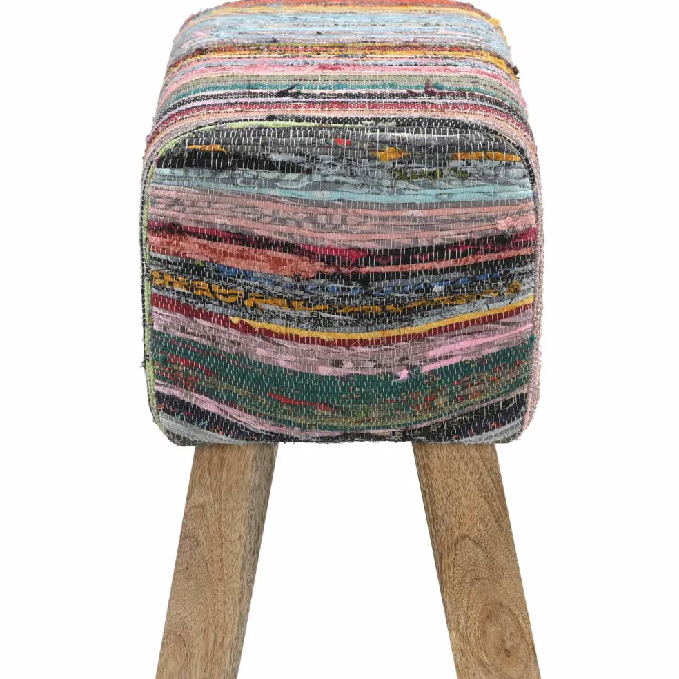 vidaXL Bank 60 x 30 x 45 cm Echt Leer Meerkleurig
