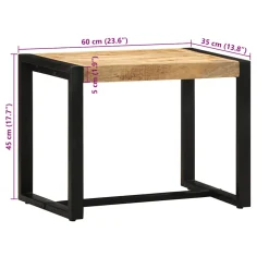 vidaXL Bank 60x35x45 cm massief ruw hout mango