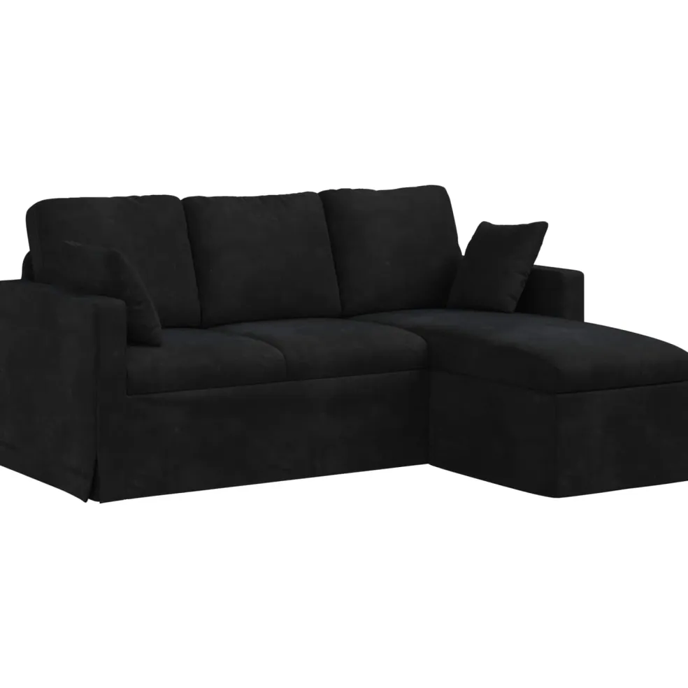 vidaXL Bank Zwart 178 x 134 x 80 cm Fluweel