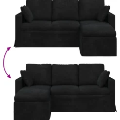 vidaXL Bank Zwart 178 x 134 x 80 cm Fluweel