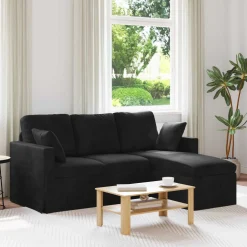 vidaXL Bank Zwart 178 x 134 x 80 cm Fluweel